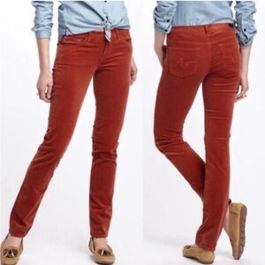 AG Adriano Goldschmied Brick Red Corduroy Pants